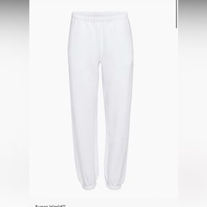 Aritzia Super World Super Fleece Relaxed Sweatpant in white (regular length)
